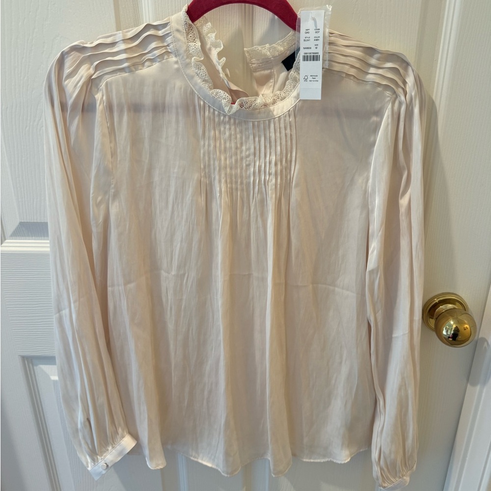 NWT! Jcrew satin cream top